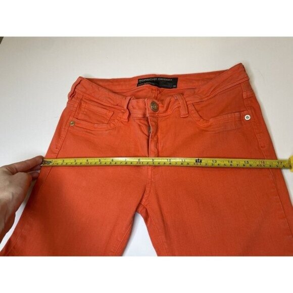 Porsche Design Women’s Jeans Orange Skinny Mid Rise Ankle Slim 30x26 - Picture 11 of 13